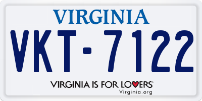 VA license plate VKT7122
