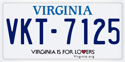 VA license plate VKT7125
