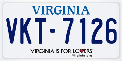 VA license plate VKT7126
