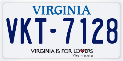 VA license plate VKT7128