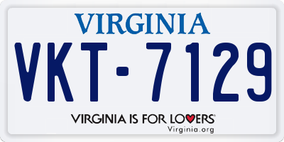 VA license plate VKT7129
