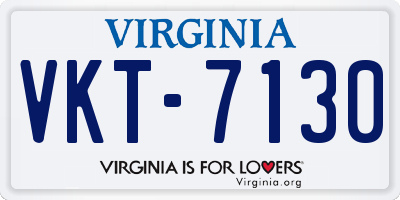 VA license plate VKT7130