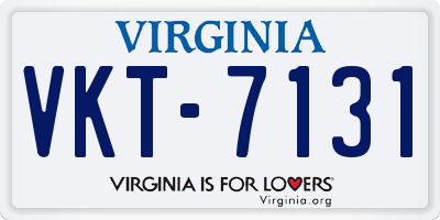 VA license plate VKT7131
