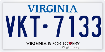 VA license plate VKT7133