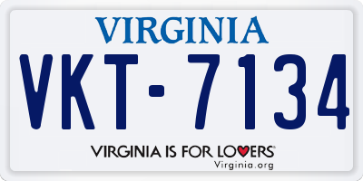 VA license plate VKT7134