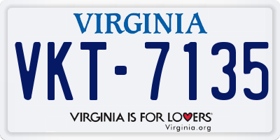 VA license plate VKT7135
