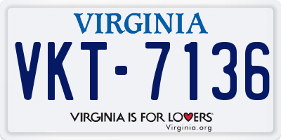 VA license plate VKT7136