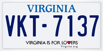 VA license plate VKT7137
