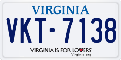 VA license plate VKT7138