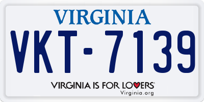 VA license plate VKT7139