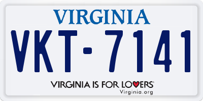 VA license plate VKT7141