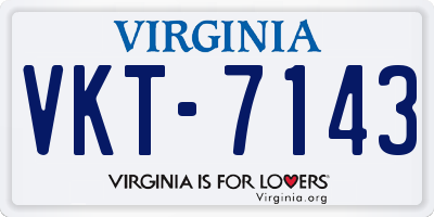 VA license plate VKT7143