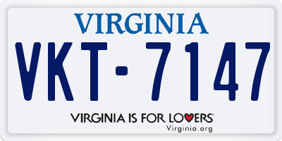 VA license plate VKT7147