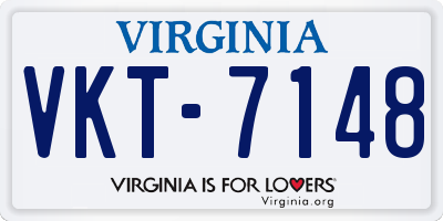 VA license plate VKT7148