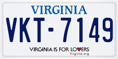 VA license plate VKT7149