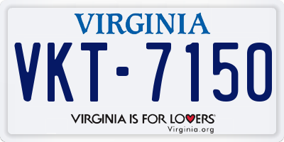 VA license plate VKT7150