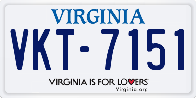 VA license plate VKT7151