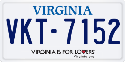 VA license plate VKT7152