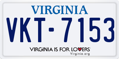 VA license plate VKT7153