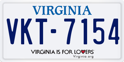 VA license plate VKT7154
