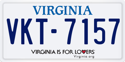 VA license plate VKT7157
