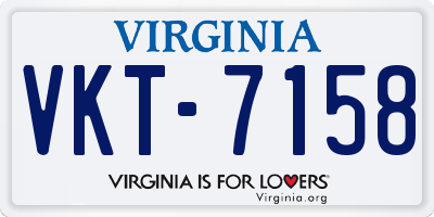 VA license plate VKT7158