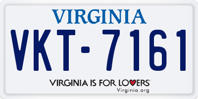 VA license plate VKT7161