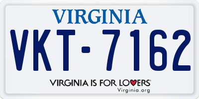 VA license plate VKT7162