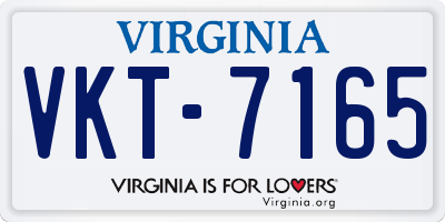 VA license plate VKT7165