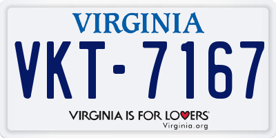 VA license plate VKT7167