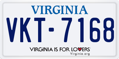 VA license plate VKT7168