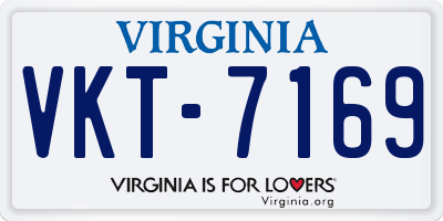 VA license plate VKT7169