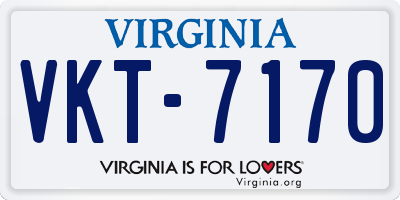 VA license plate VKT7170
