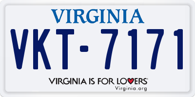 VA license plate VKT7171