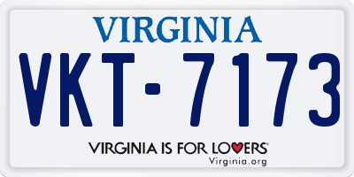 VA license plate VKT7173