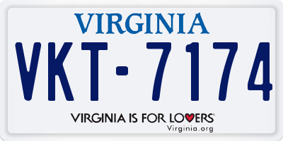 VA license plate VKT7174
