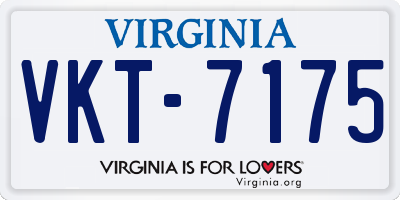 VA license plate VKT7175