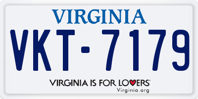 VA license plate VKT7179