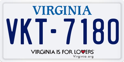 VA license plate VKT7180