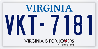 VA license plate VKT7181