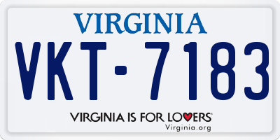 VA license plate VKT7183