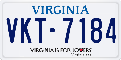 VA license plate VKT7184