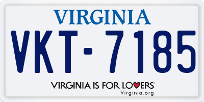 VA license plate VKT7185