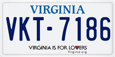 VA license plate VKT7186