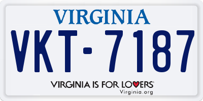 VA license plate VKT7187
