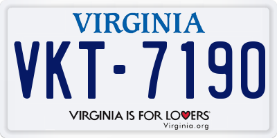 VA license plate VKT7190