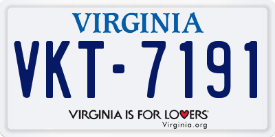 VA license plate VKT7191