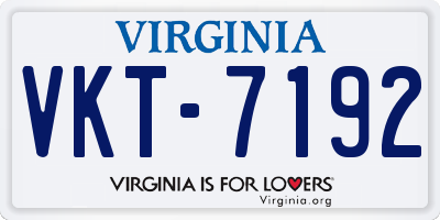 VA license plate VKT7192