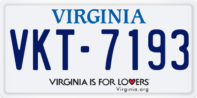 VA license plate VKT7193