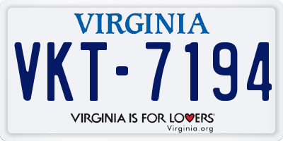 VA license plate VKT7194